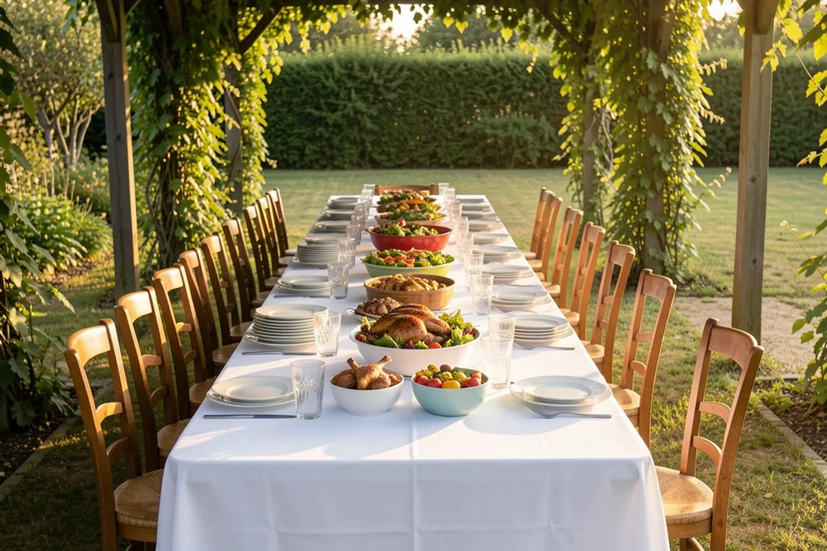 Repas pour 30 personnes : menu poulet et organisation