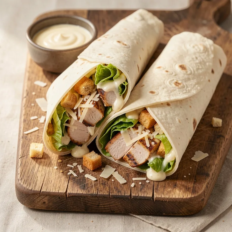 Wrap poulet César : recette et sauce maison